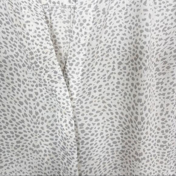 Carolina Belle Small S Leopard Polka Dot Print Top Blouse Cream White Gray Pink - Picture 5 of 8